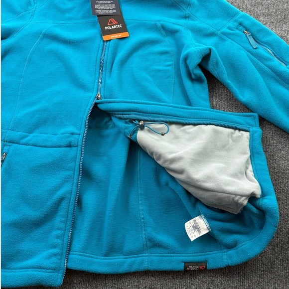 Lands' End Polartec Aircore 200 Fleece Hoodie Women 18 Blue Full Zip Jacket - Picture 7 of 14